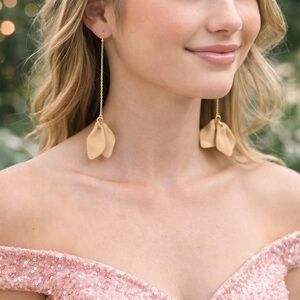 nOir Jewelry Peach Petal Chain Drop Earrings New with tags